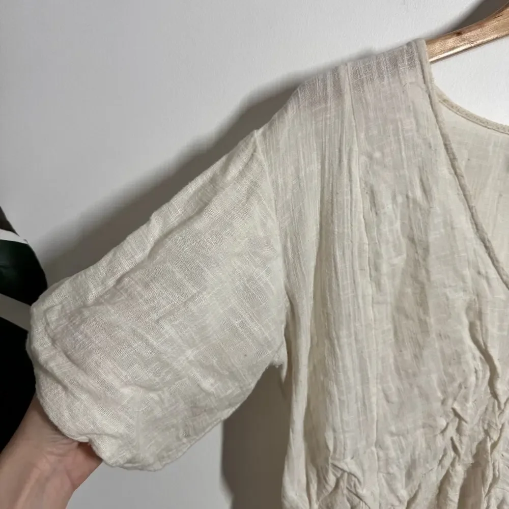 Free People Cotton Boho Mini Dress Women S Cream Coastal‎ Cottage Beach Minimal